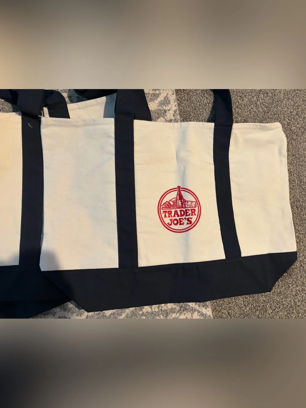 Trader Joe’s Canvas Tote Bag - Black and White Bundle of 6
